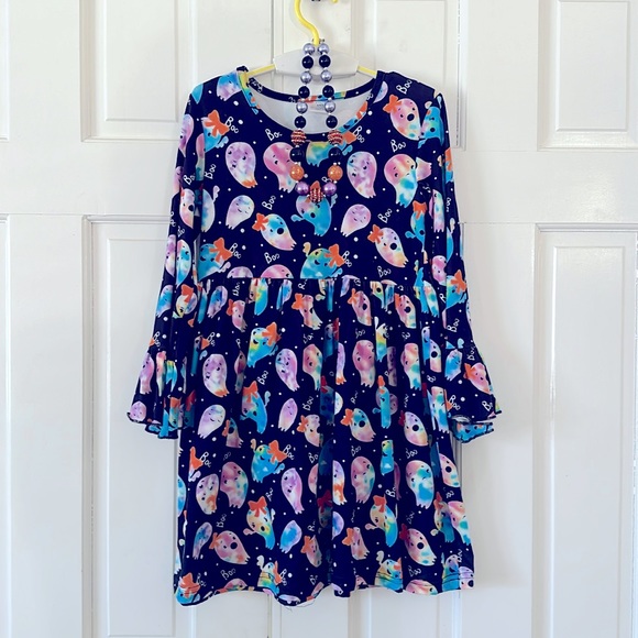 4 Fall Dresses & Necklace Bundle Size 8/9 - Picture 1 of 5